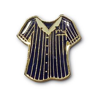 McDonald’s Pin 1980s Navy Blue Striped Uniform Shirt Metal Lapel Pin